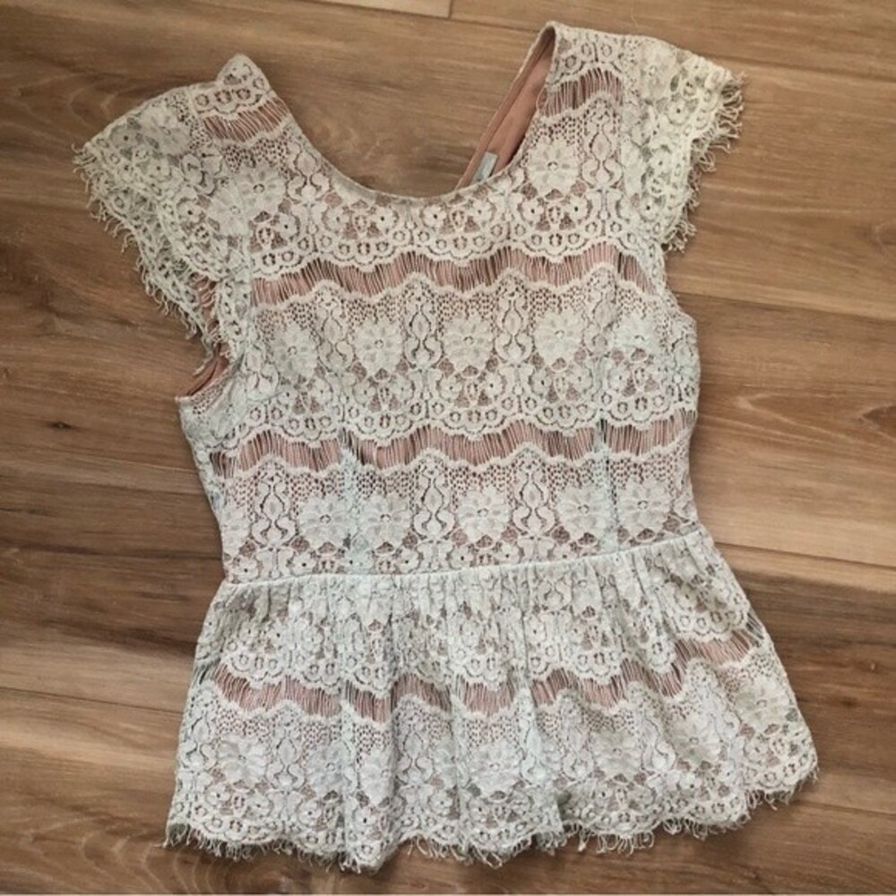 Maeve Lace Peplum Blouse S